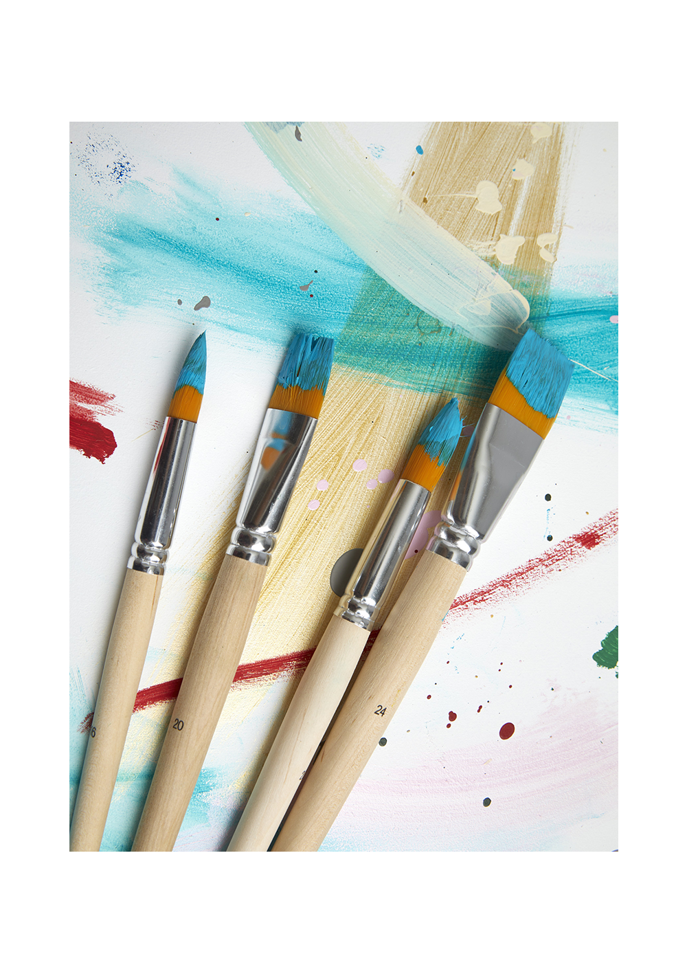 Pinceles Pebeo Acrílico y Óleo Set 8 Pelo Taklon Dorado