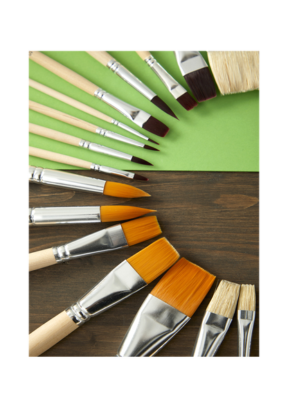 Pinceles Pebeo Acrílico y Óleo Set 8 Pelo Taklon Dorado