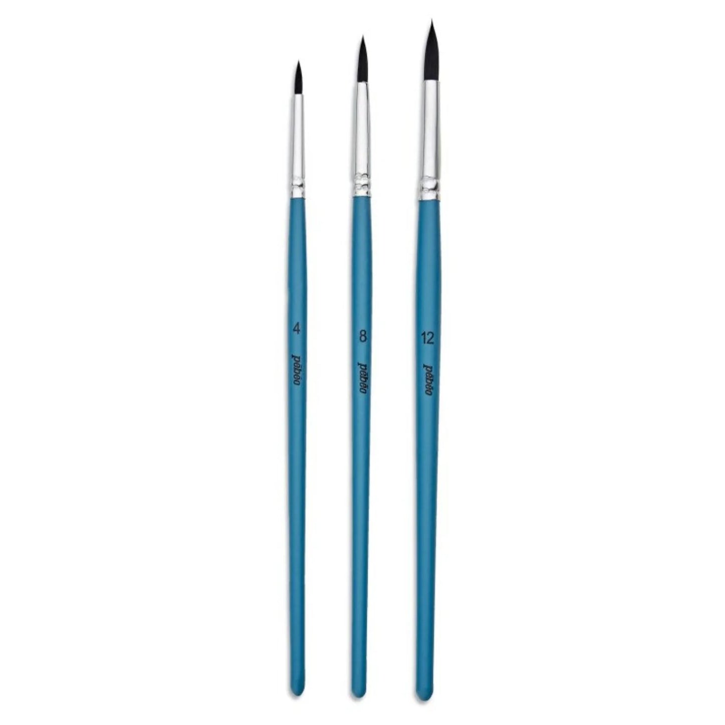Set 3 Pinceles Acuarela Pebeo Artiste - Punta Redonda (N.º 4, 8, 12)