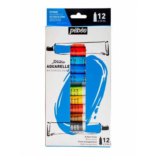 Set de Acuarelas en Tubo 12 Colores 12ml Pebeo Studio
