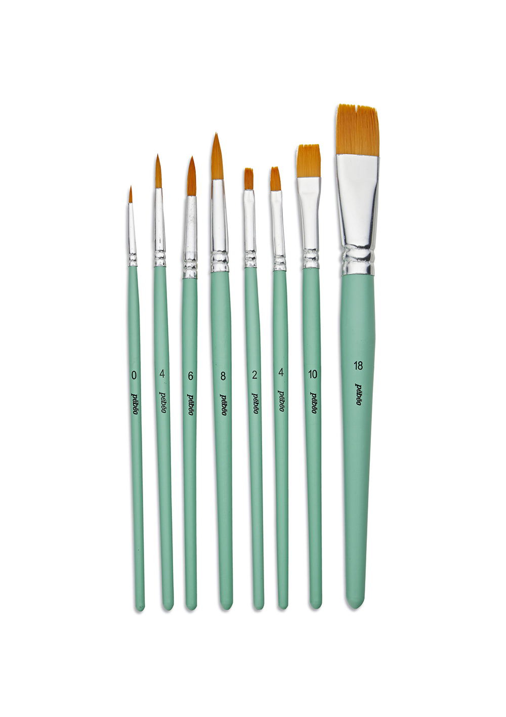 Pinceles Pebeo Acrílico Fluido Set 8 Redondos y Planos