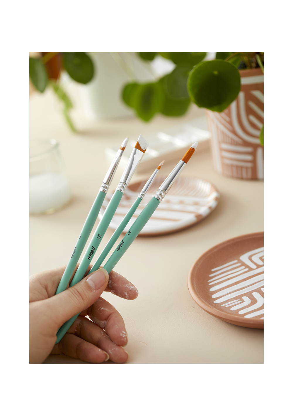 Pinceles Pebeo Acrílico Fluido Set 8 Redondos y Planos