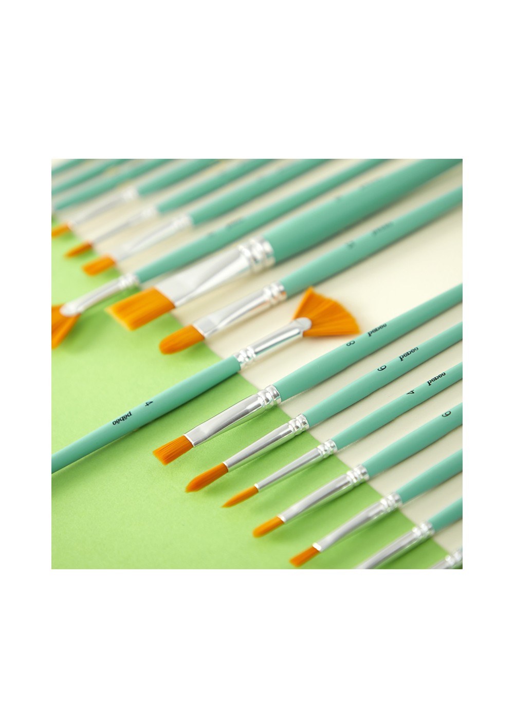 Pinceles Pebeo Acrílico Fluido Set 8 Redondos y Planos