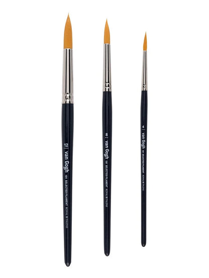 Pincel Acuarela Redondos - Van Gogh set 3u. (N° 4-8-12)