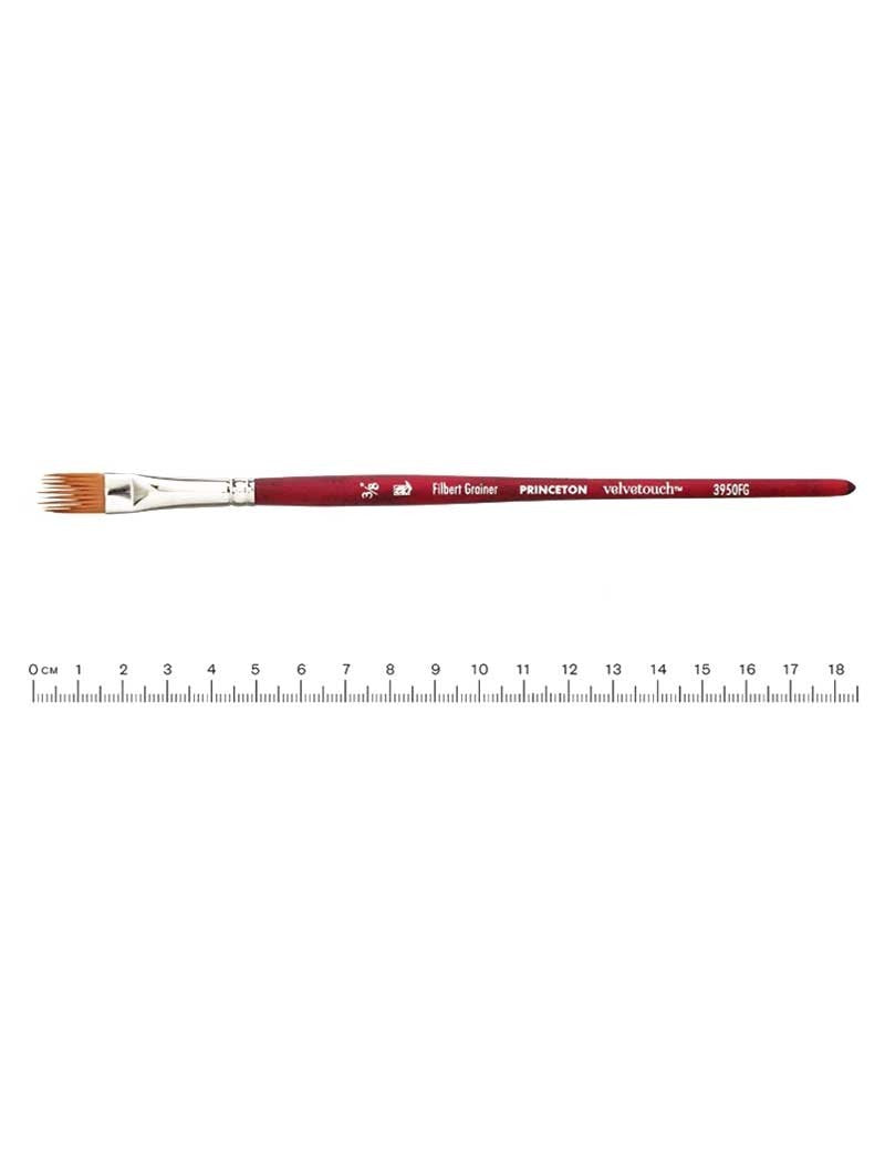 Pincel Técnica Mixta Princeton Velvetouch - Avellanado Puntas N°3/8'' (Filbert Grainer)