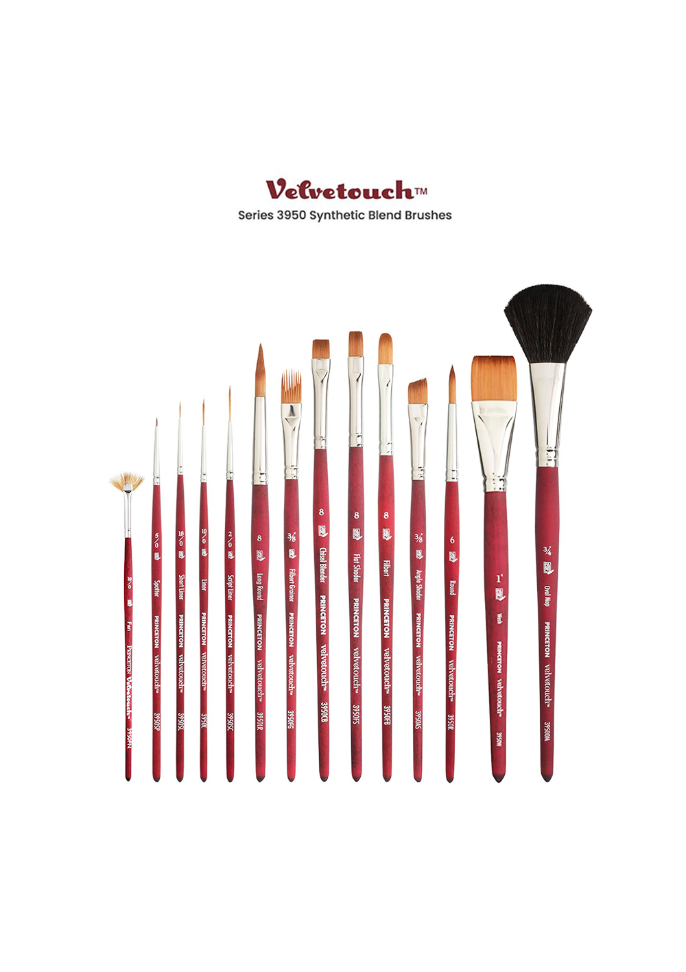 Pincel Técnica Mixta Velvetouch Princeton Sintético - Delineador Corto N°18/0 (Short Liner)