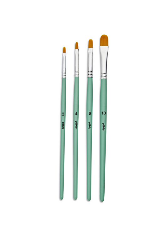 Pinceles Pebeo Acrílico Fluido Set 4 (Filbert) lengua de gato
