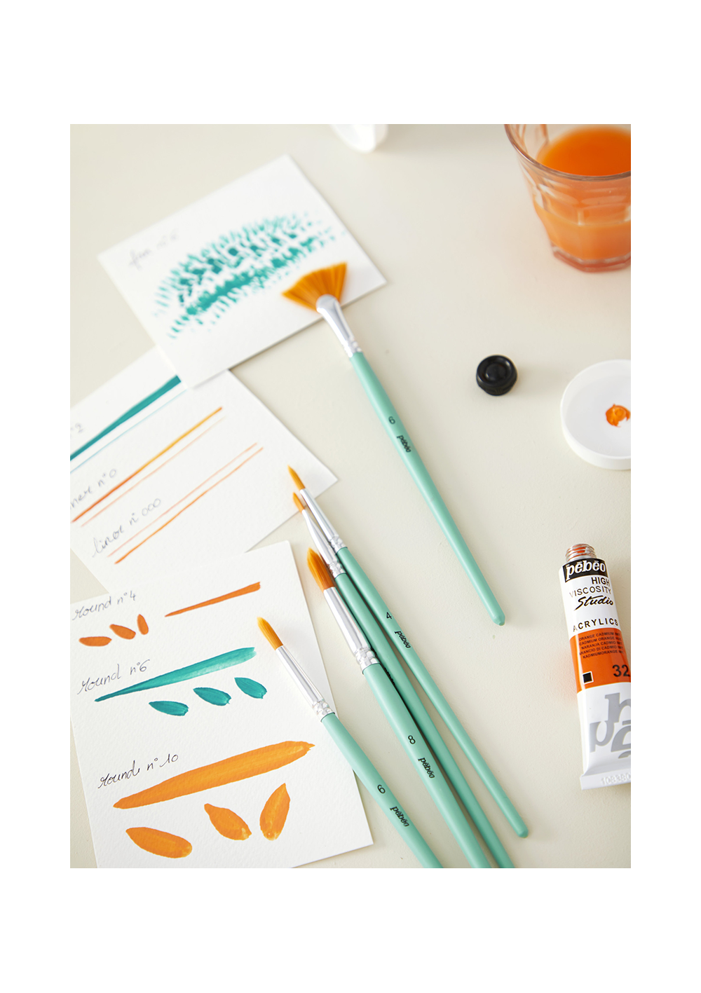 Set de Pinceles Pebeo Acrílico Fluido Set 8 Mixto