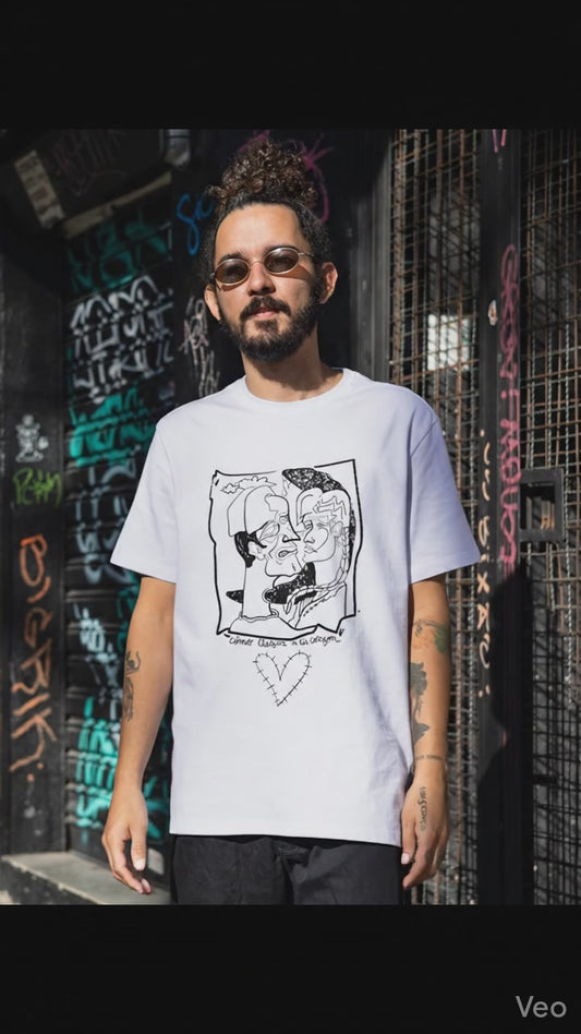 POLERA ILUSTRADA COLOREABLE "CÓMO LLEGAR A TU CORAZÓN" ILUSTRADA POR STRANGETIERRA