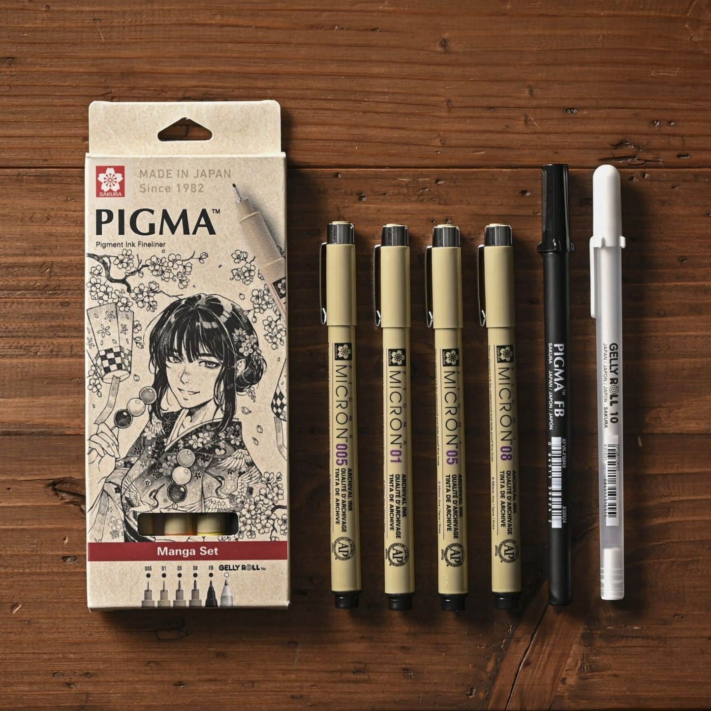 Sakura Pigma - Kit Manga Basic Tiralíneas, Brush Pen y Gelly Roll
