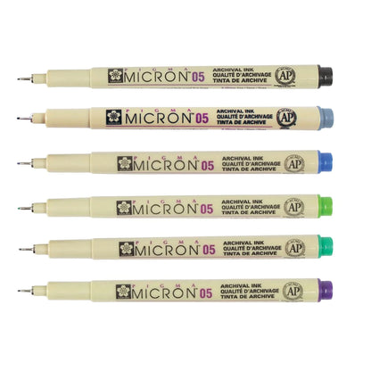 Sakura Pigma Micron - Set 6 Tiralíneas Mandala 05 Colores Fríos