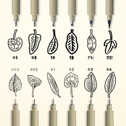 Sakura Pigma Micron - Set 6 Tiralíneas Negros 003 005 01 03 05 08