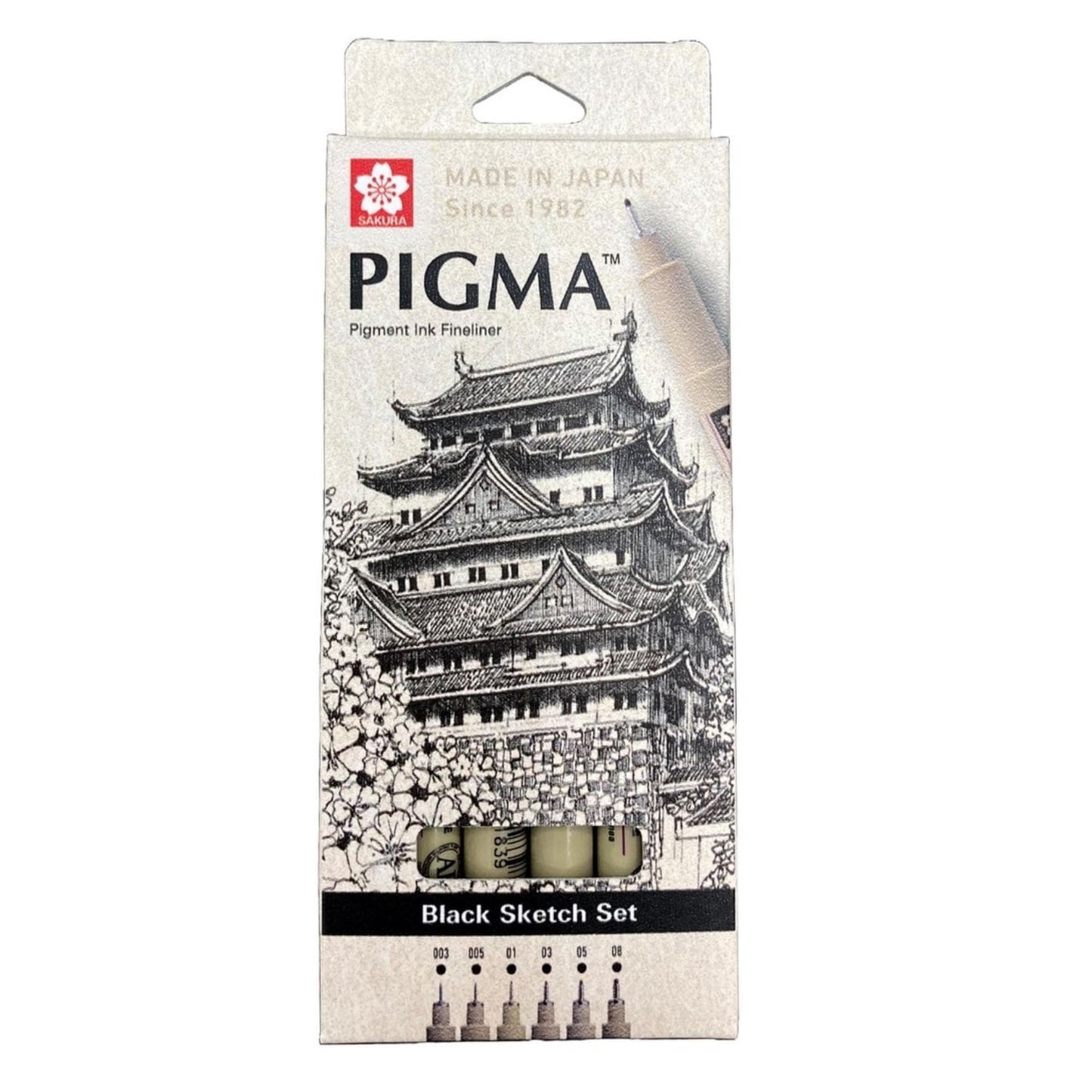 Sakura Pigma Micron - Set 6 Tiralíneas Negros 003 005 01 03 05 08