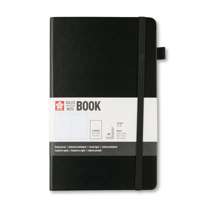 Sakura Ruled Note Book  Negra- Libreta Con Líneas 13x21