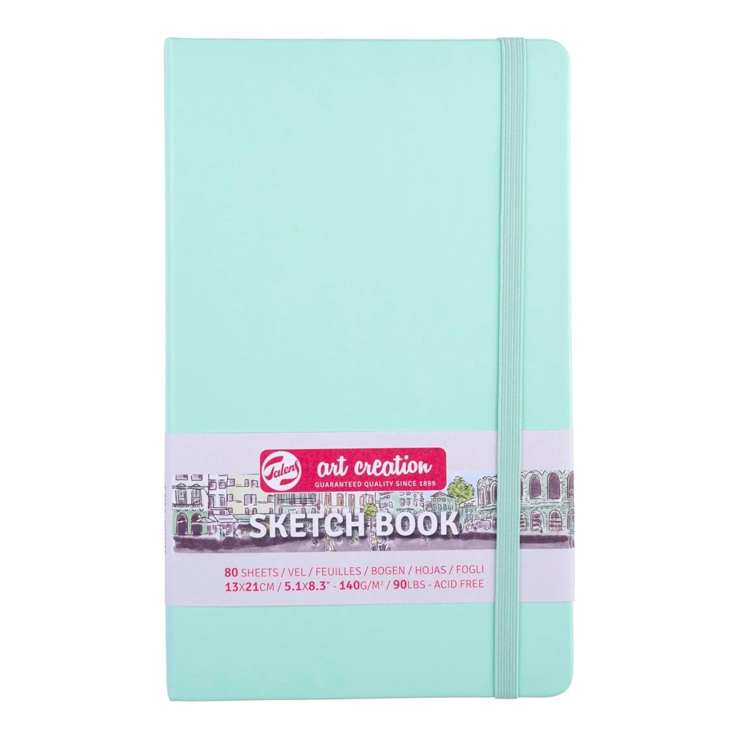 Cuaderno Vertical color menta fresca con hojas blancas de 13cm x 21cm