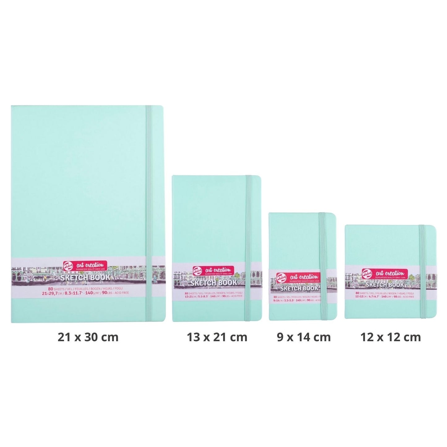 Cuaderno Vertical color menta fresca con hojas blancas de 9cm x 14cm