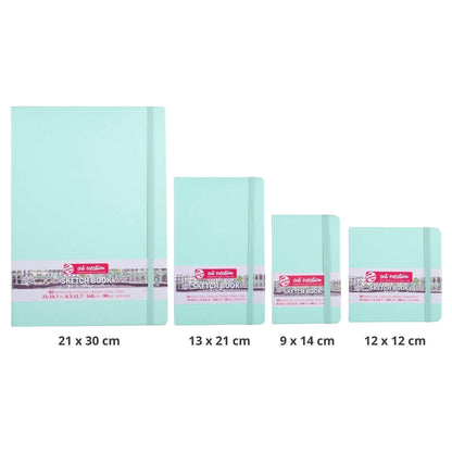 Cuaderno Vertical color menta fresca con hojas blancas de 9cm x 14cm
