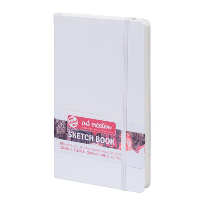 Cuaderno Vertical color blanco con hojas blancas de 13cm x 21cm