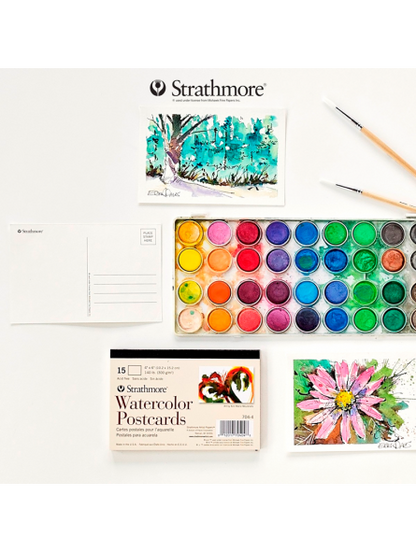 Tarjetas Postales de Acuarela Strathmore 300gr 10.2x15.2cm 15 Hojas