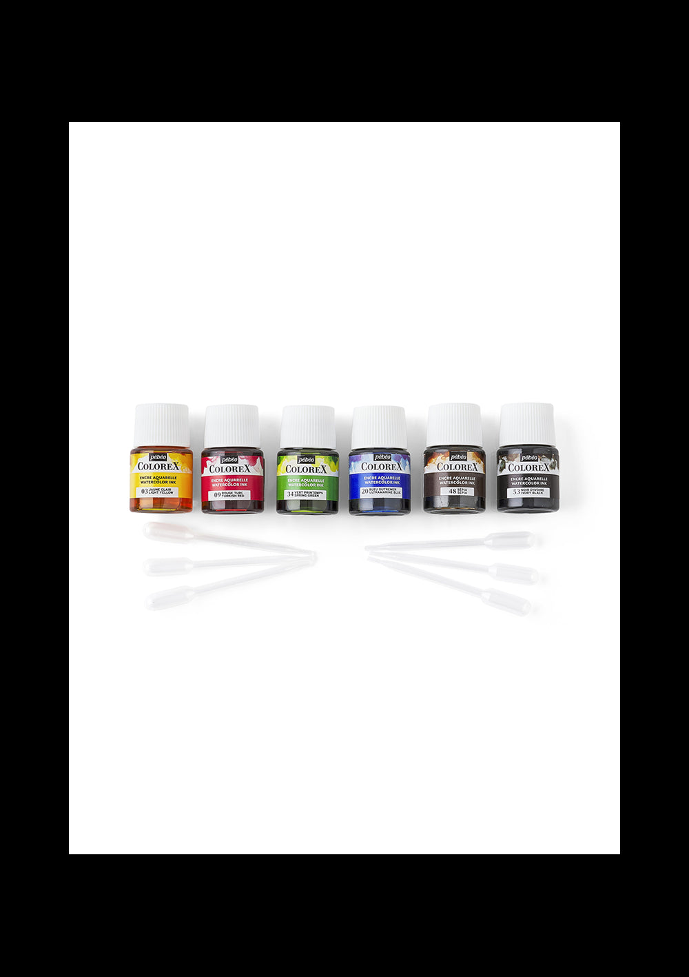 Set Tinta de Acuarela 6 Colores 20ml Pebeo Colorex