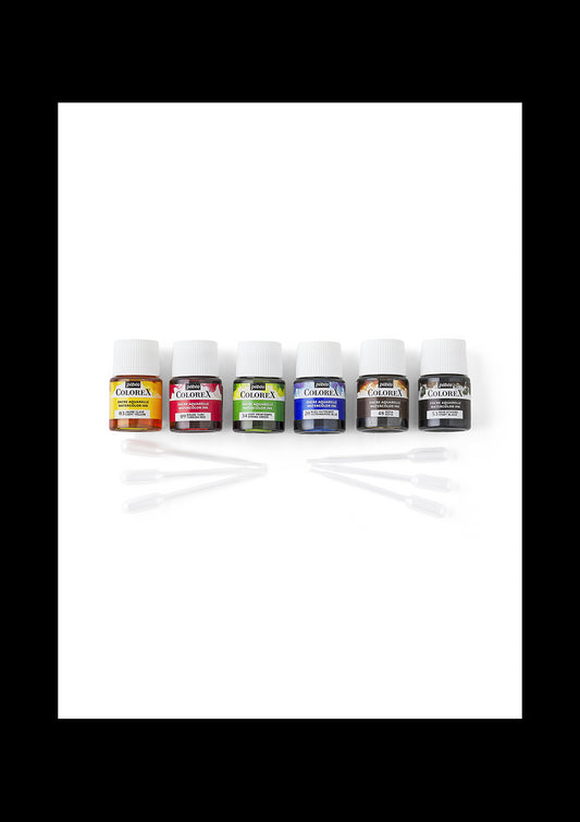 Set Tinta de Acuarela 6 Colores 20ml Pebeo Colorex