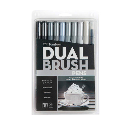 Pack de Marcadores Dual Brush Tombow en Escala de Grises