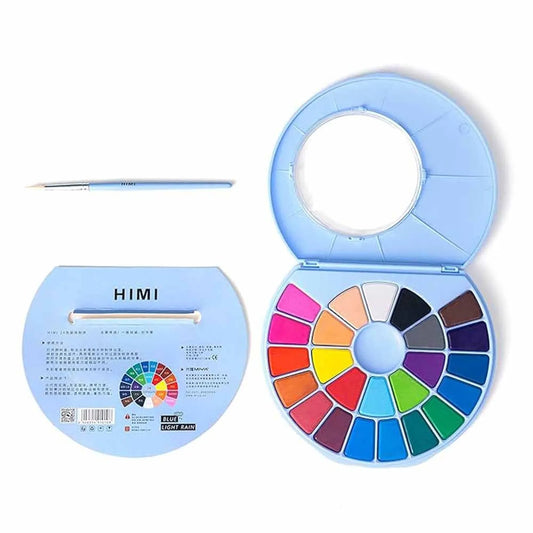 Set Himi Pintura Solida A Base De Agua 24 Colores (Azul)